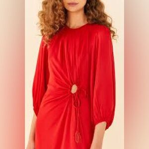 Red Front Circle Cut Out Midi Dress from Farm Rio